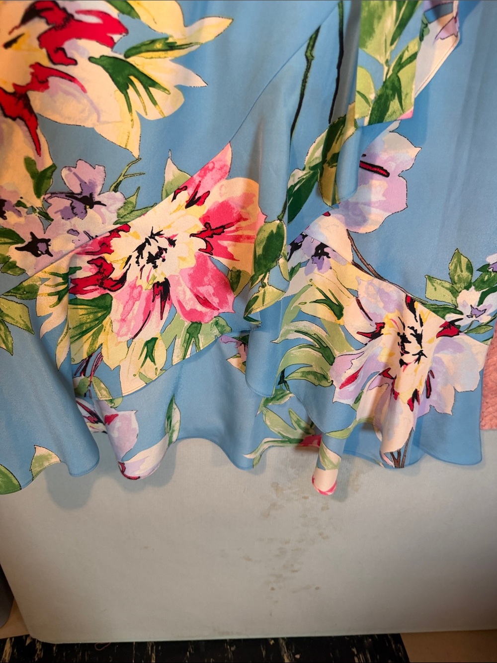 Vince Camuto Sky Blue Floral Ruffle Maxi Dress - Picture 5 of 7